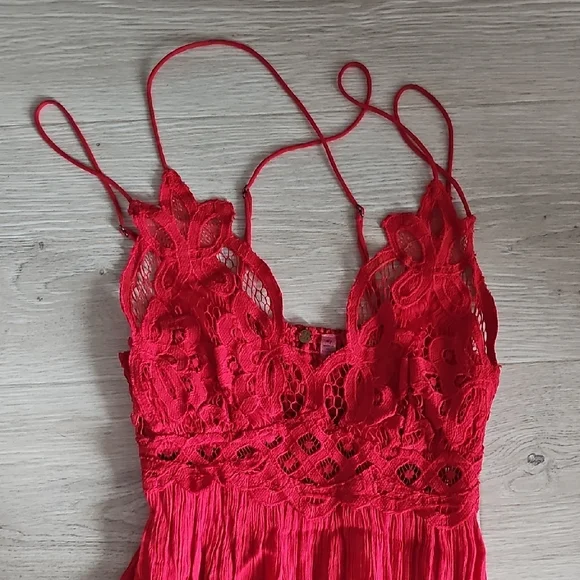 Free People Burgundy Lace Maxi Dress - Picture 7 of 9